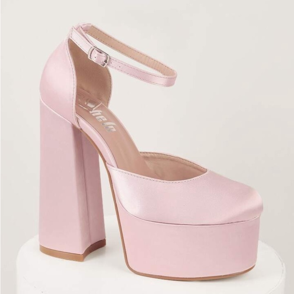 Shein pink platform heels